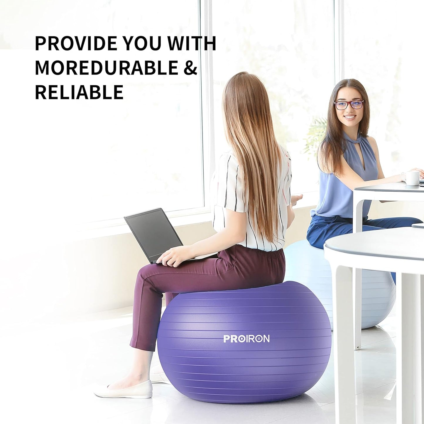 PROIRON Yoga Ball Anti-Burst Exercise Ball Chair with Quick Pump Slip Resistant Gym Ball Supports 500KG Balance Ball for Pilates Yoga Birthing Pregnancy Stability Gym Workout Training