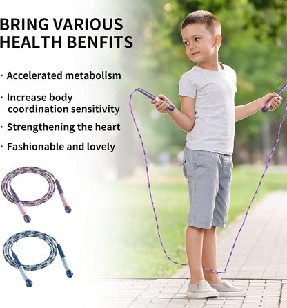 PROIRON Soft Beaded Skipping Rope, Adjustable Tangle Free jump rope Segmented Fitness Skipping Rope for Men, Women and Kids Keeping Fit, Training, Workout and Weight Loss - 2.8M (Pink/Blue)