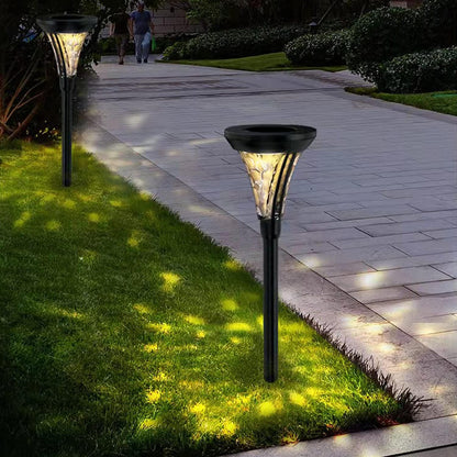 GGEROU Solar Pathway Lights Outdoor, Bright Solar Lights Outdoor, IP65 Waterproof Auto On/Off Solar Garden Lights Solar Powered Landscape Lighting for Garden, Lawn, Patio, Yard, Walkway (8 Pack)