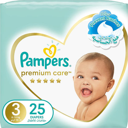 Pampers Premium Care Taped Baby Diapers, Size 3, 6-10 kg, Unique Softest Absorption for Ultimate Skin Protection, 248 Count