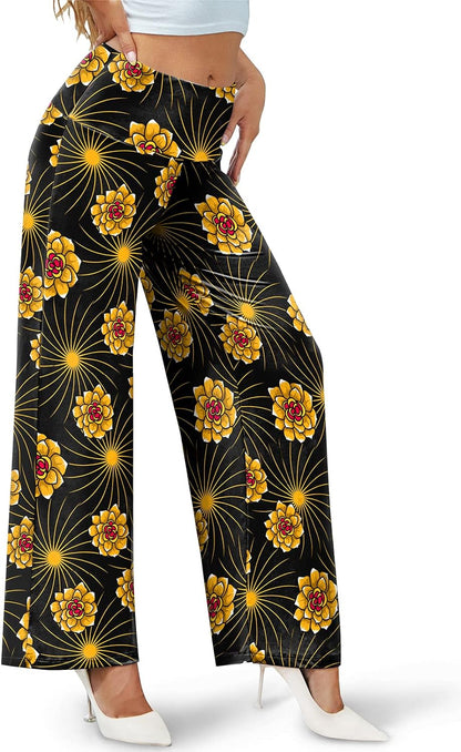 Arolina Women's Stretchy Wide Leg Palazzo Lounge Pants Casual Comfy High Waist Palazzo Pants