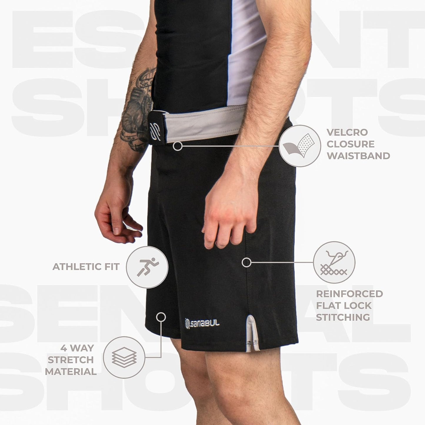 Sanabul Essential MMA BJJ Cross Fit Workout Shorts