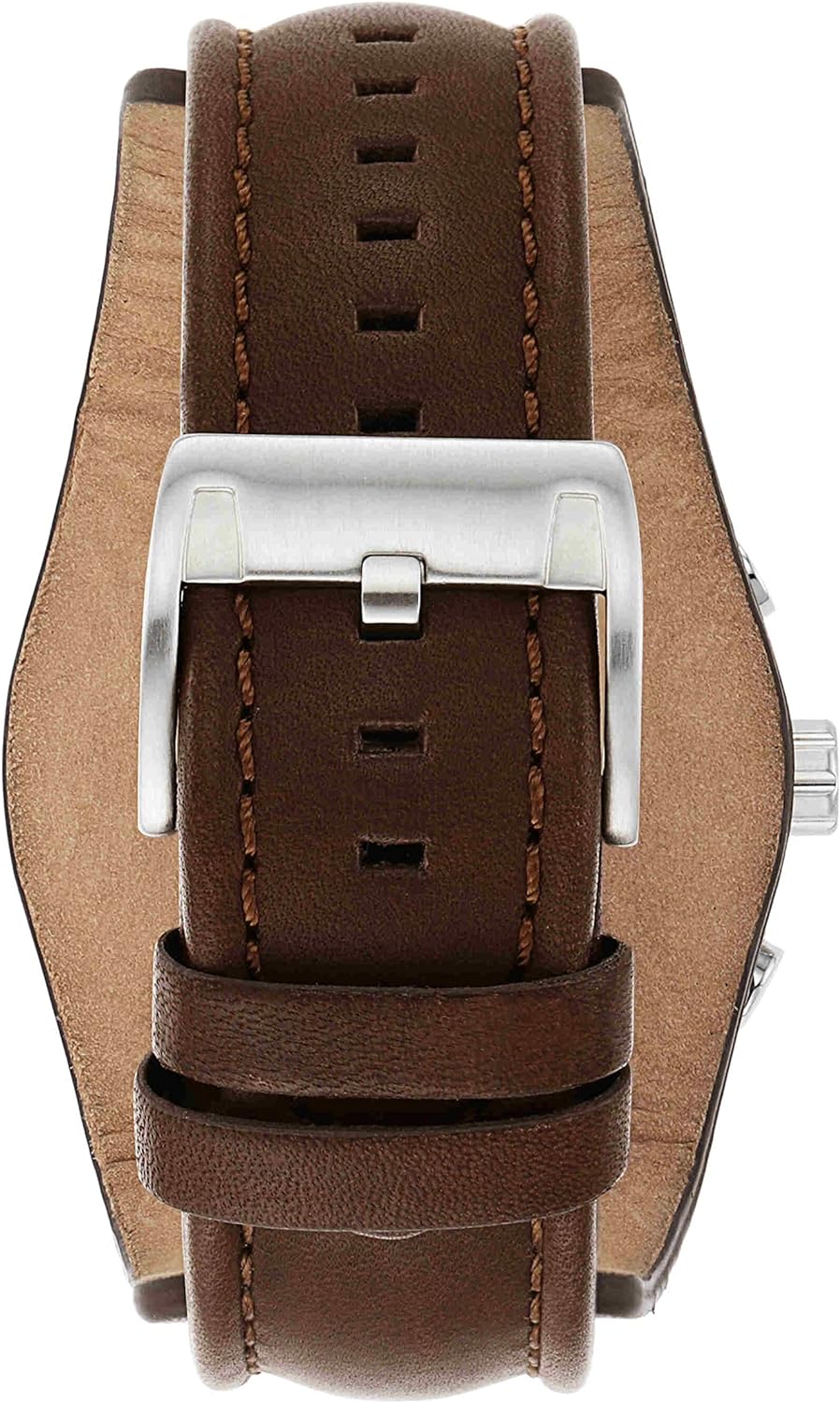 Fossil Men's Coachman Stainless Steel and Leather Casual Cuff Quartz Watch, Casual