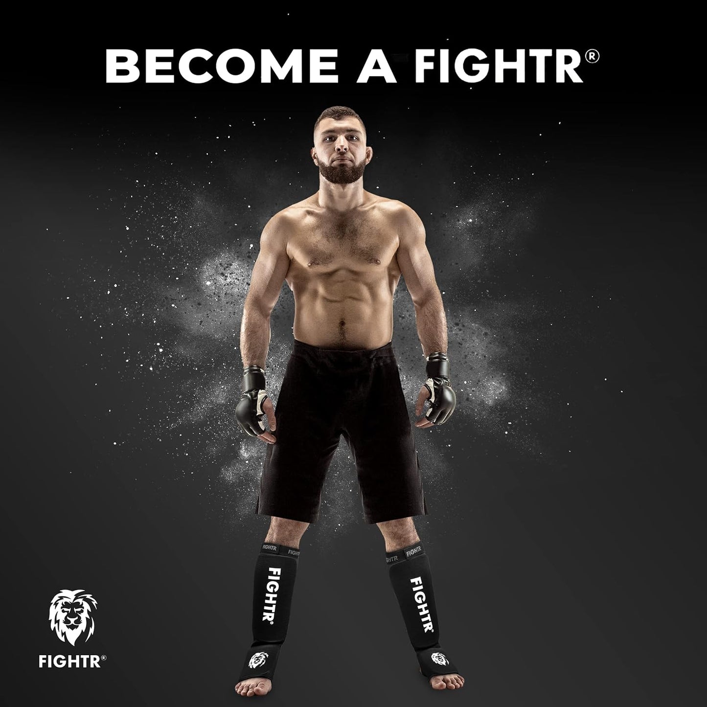 FIGHTR® Shin Guards - Ideal Fit and Padding | shin Protection for Kicks in Kickboxing, MMA, Muay Thai and Other Combat Sports