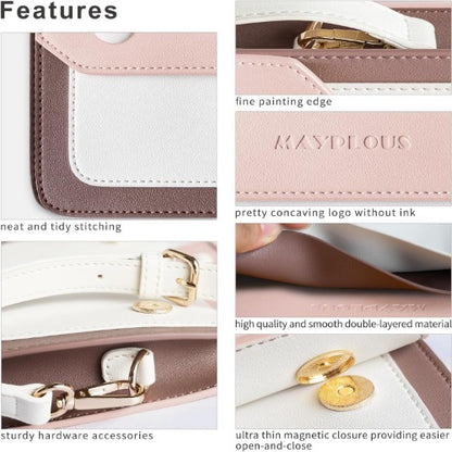 Women's Crossbody Bag with Removable Strap Lady's Shoulder Bag Small Handbag Underarm Bag 3 in 1 Phone Purse Wallet Magnetic Button Closure Faux Leather 7.7"x5.3"x1.8"