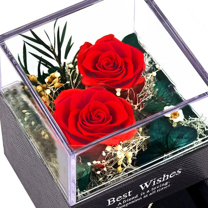 MINCHEDA Eternal Rose Gift for Women, Preserved Rose with Necklace, Real Flower Jewelry Gifts for Mother Day, Valentines, Birthday, Anniversary