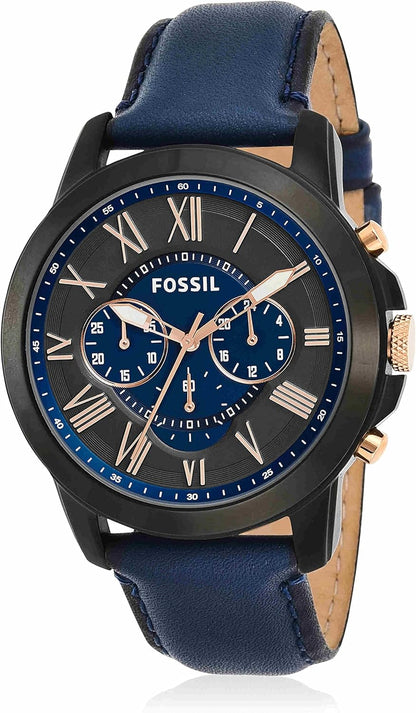 Fossil Leather Mens Quartz Watch