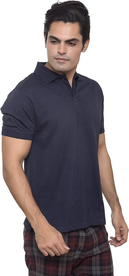 Santhome Men's Basic DryNCool Half Sleeve Polo T-Shirt with UV Protection