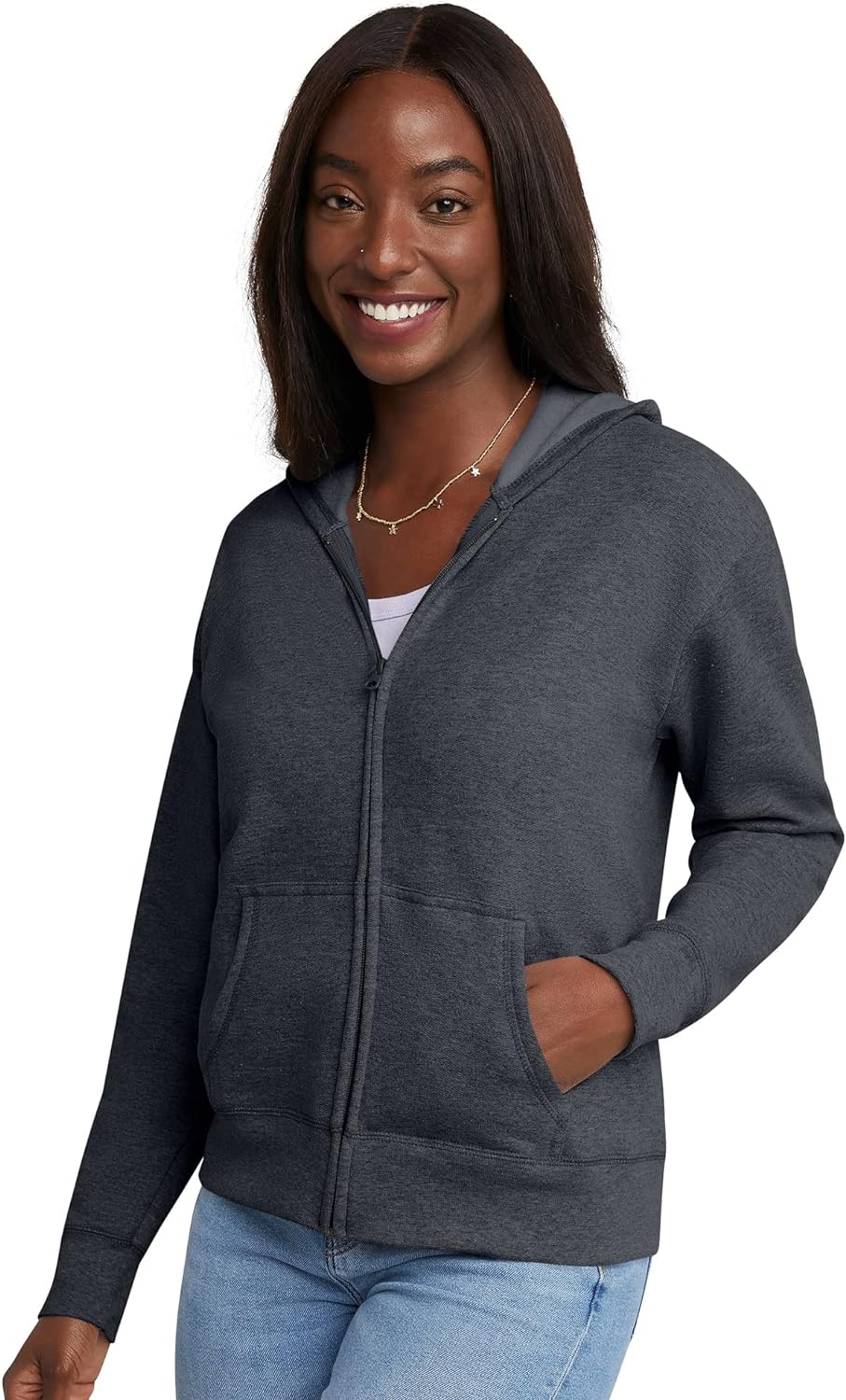 Hanes womens Women's Fleece Full-zip Hood Fleece Jacket (pack of 1)