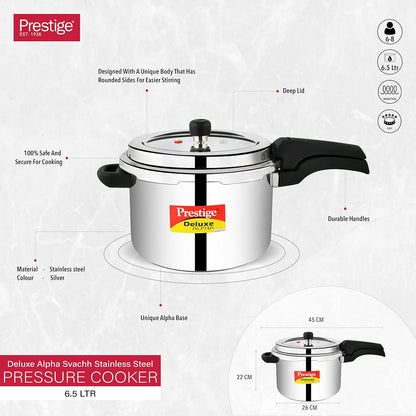 Prestige Stainless Steel Cooker Dlx Alpha Svachh Baby Handi 2 Ltr Cooker Mpd20266 | Silver