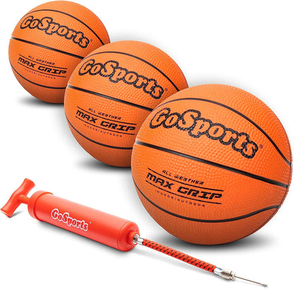 GoSports 5" Mini Basketball 3 Pack with Premium Pump - Perfect for Hoops