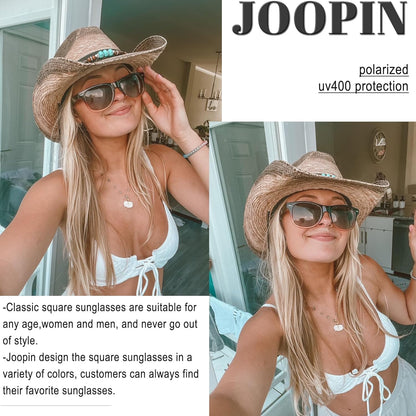 Joopin Polarized Sunglasses Men Women, Classic Square Sun Glasses 100% UV Protection Driving Fishing