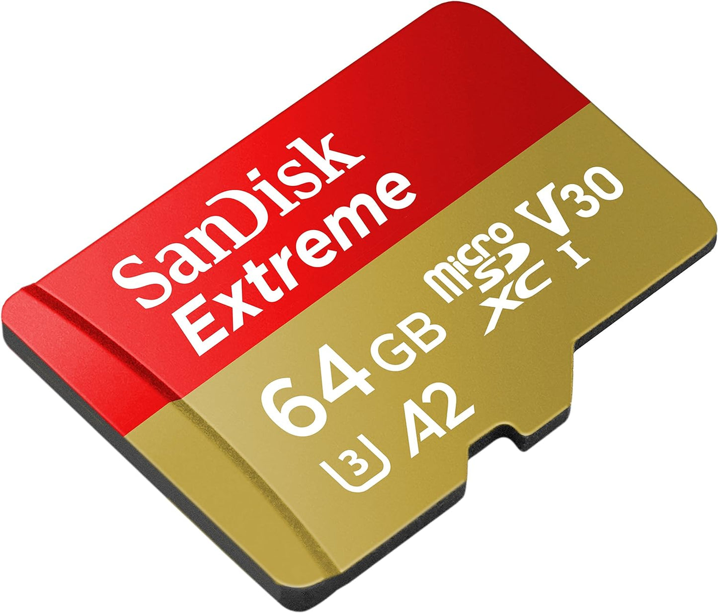 SanDisk 128GB Extreme microSD UHS I Card for 4K Video on Smartphones, Action Cams & Drones 190MB/s Read, 90MB/s Write SDSQXAA 128G GN6MN, Red/Gold