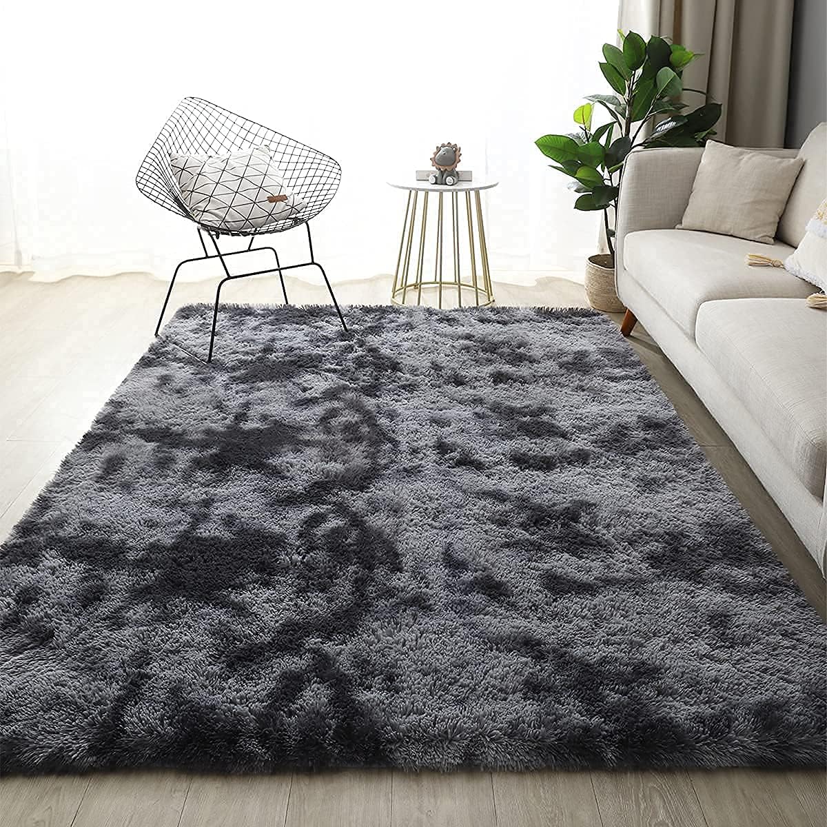 Super Soft Shaggy Rugs Fluffy Carpets, Upgrade Anti-Skid Durable Rectangular Fuzzy Rug, Indoor Modern Plush Area Rugs for Living Room Bedroom Kids Room Nursery Home (200 x 300 cm, Coffee)