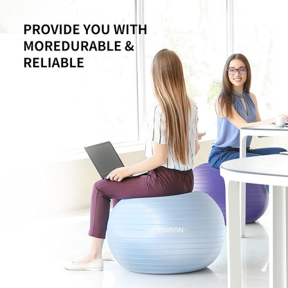 PROIRON Yoga Ball Anti-Burst Exercise Ball Chair with Quick Pump Slip Resistant Gym Ball Supports 500KG Balance Ball for Pilates Yoga Birthing Pregnancy Stability Gym Workout Training