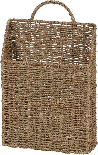 Household Essentials ml-5613 Seagrass Wall Basket Set, Brown, 2 Piece