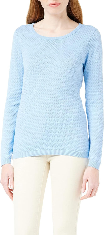 Vero Moda Women's Vmcare Structure Ls O-neck Blou Ga Noos Sweater