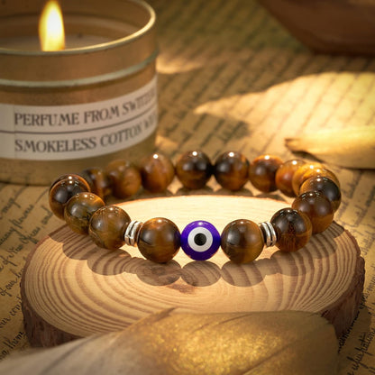 Glemay Evil Eye Bracelet for Men Natural Stone Bracelet Protection Good Luck Amulet for Boy