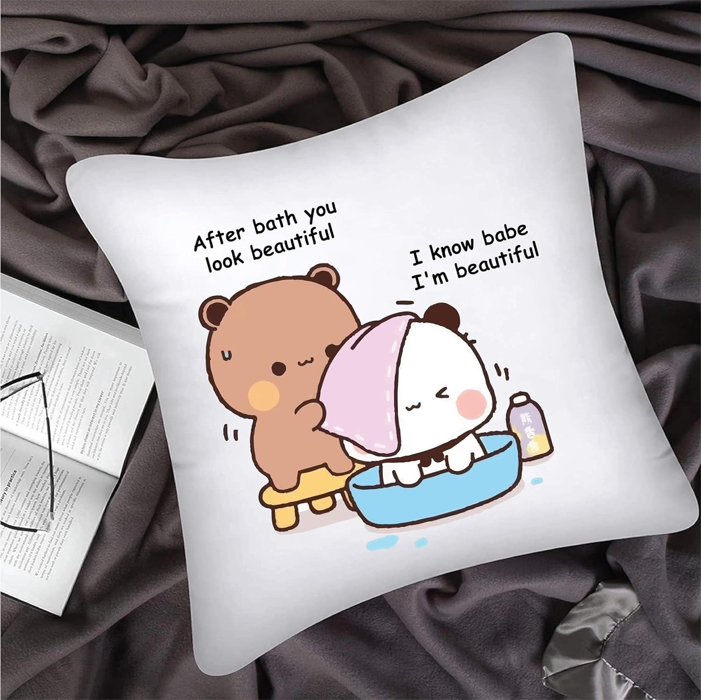 Happy Valentine's Day Pillow to Cuddle with Your Sweetheart - Gifts for your Boyfriend - Husband - Wife - Girlfriend - Valentine's Day Romance to Their Bedroom (Design 4)