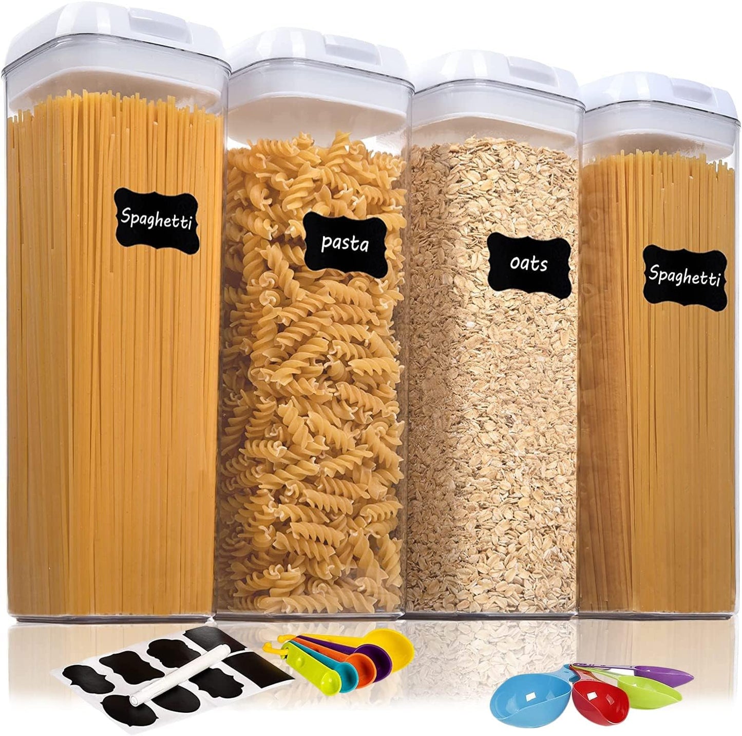 TYCOM Airtight Food Storage Containers - Wildone Cereal & Dry Food Storage Containers Set of 7 with Easy Locking Lids, for Kitchen Pantry Organization & Storage