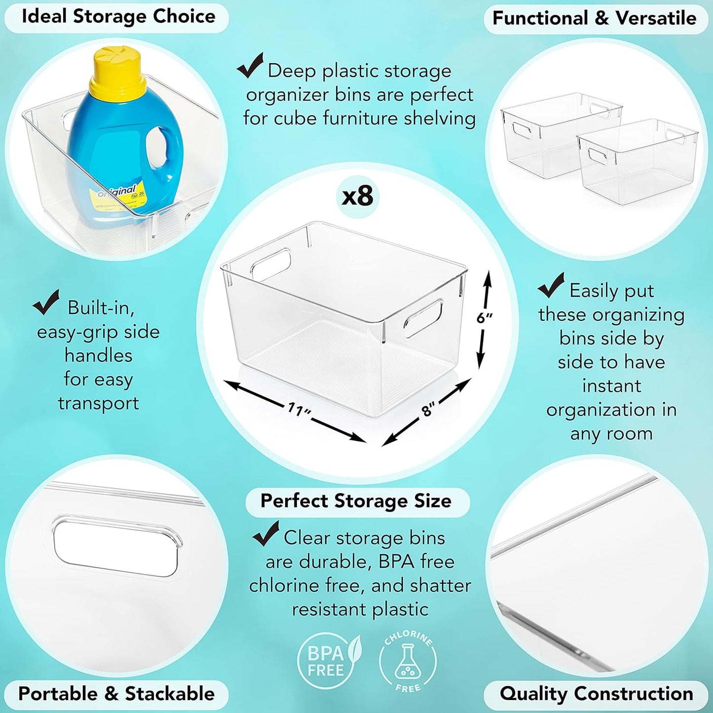 CLEARSPACE Plastic Storage Bins