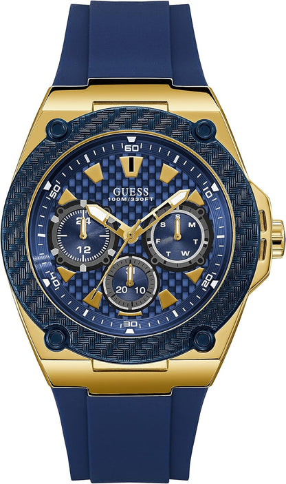 GUESS Men's Stainless Steel Casual Silicone Watch