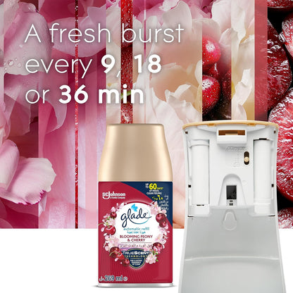 Glade Automatic Spray Holder With Blooming Peony & Cherry Air Freshener For Up To 60 Days Of Automatic Freshness, 269ml