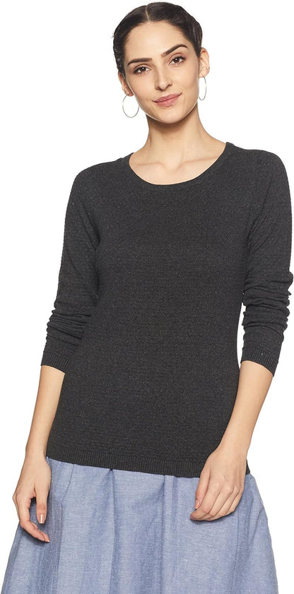 Vero Moda Women's Vmcare Structure Ls O-neck Blou Ga Noos Sweater