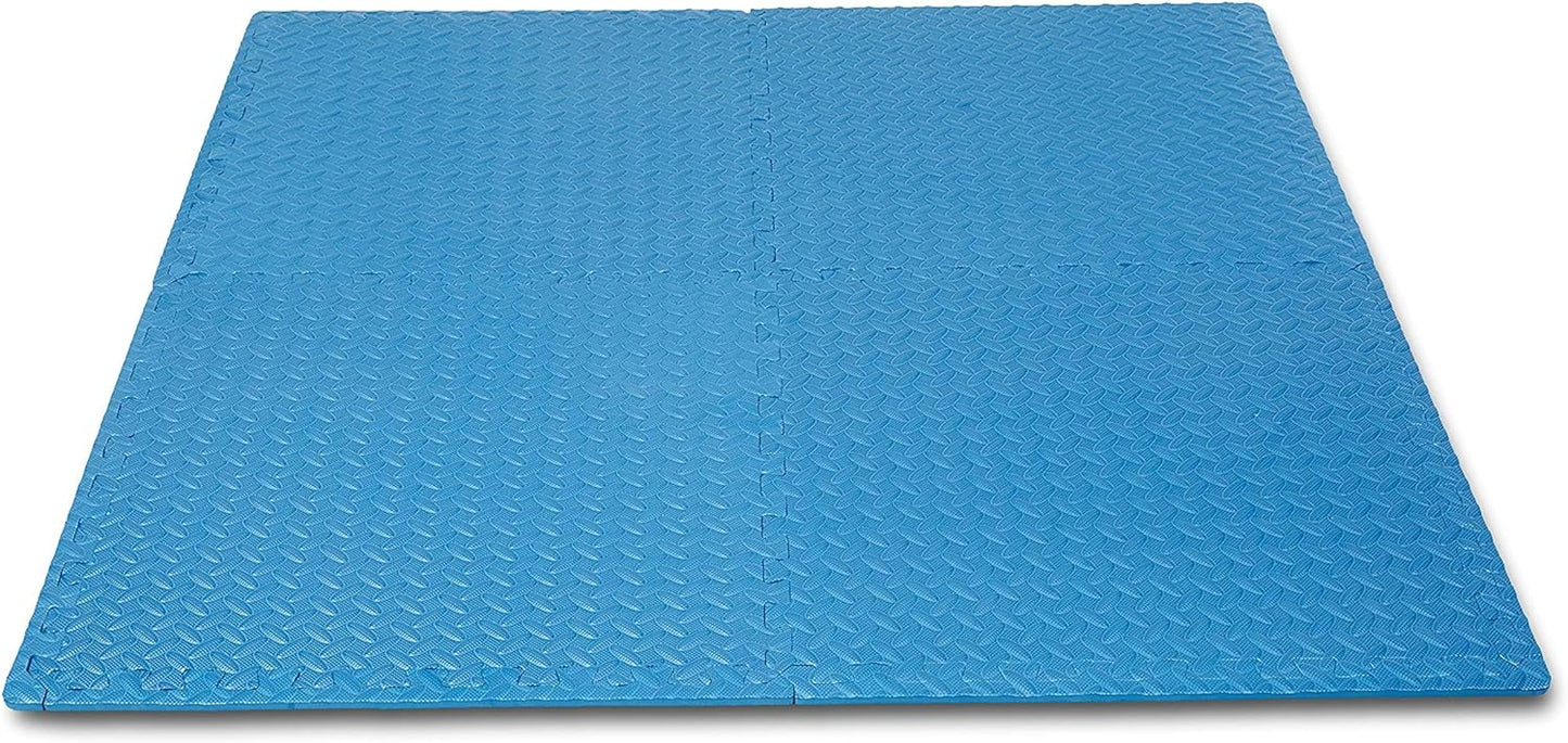 Amazon Basics Foam Interlocking Exercise Gym Floor Mat Tiles - Pack of 6, 24 x 24 x .5 Inches