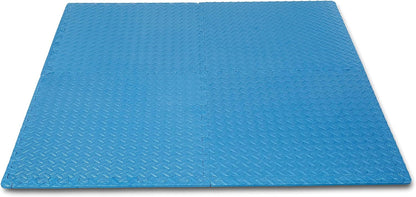 Amazon Basics Foam Interlocking Exercise Gym Floor Mat Tiles - Pack of 6, 24 x 24 x .5 Inches