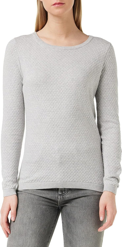 Vero Moda Women's Vmcare Structure Ls O-neck Blou Ga Noos Sweater