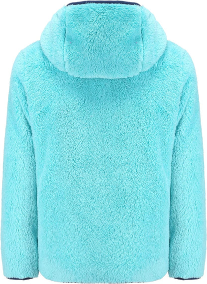 Girl's Jacket Kids Full Zip Ultra Soft Sherpa Fleece Hoodie Sweatshirt