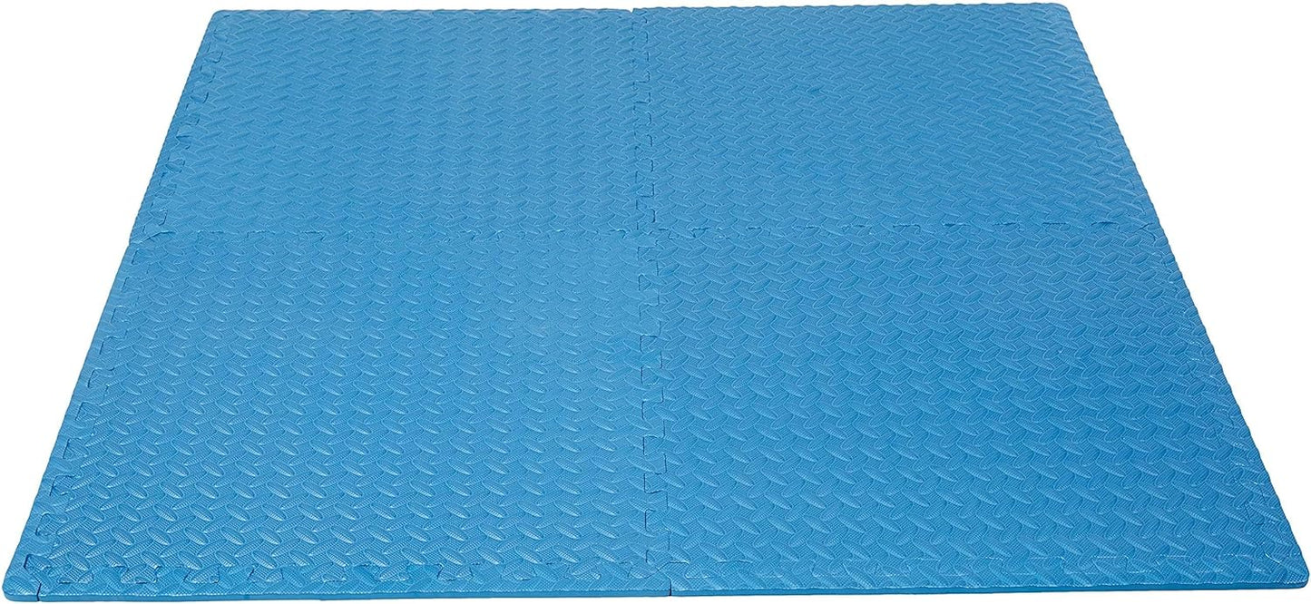 Amazon Basics Foam Interlocking Exercise Gym Floor Mat Tiles - Pack of 6, 24 x 24 x .5 Inches