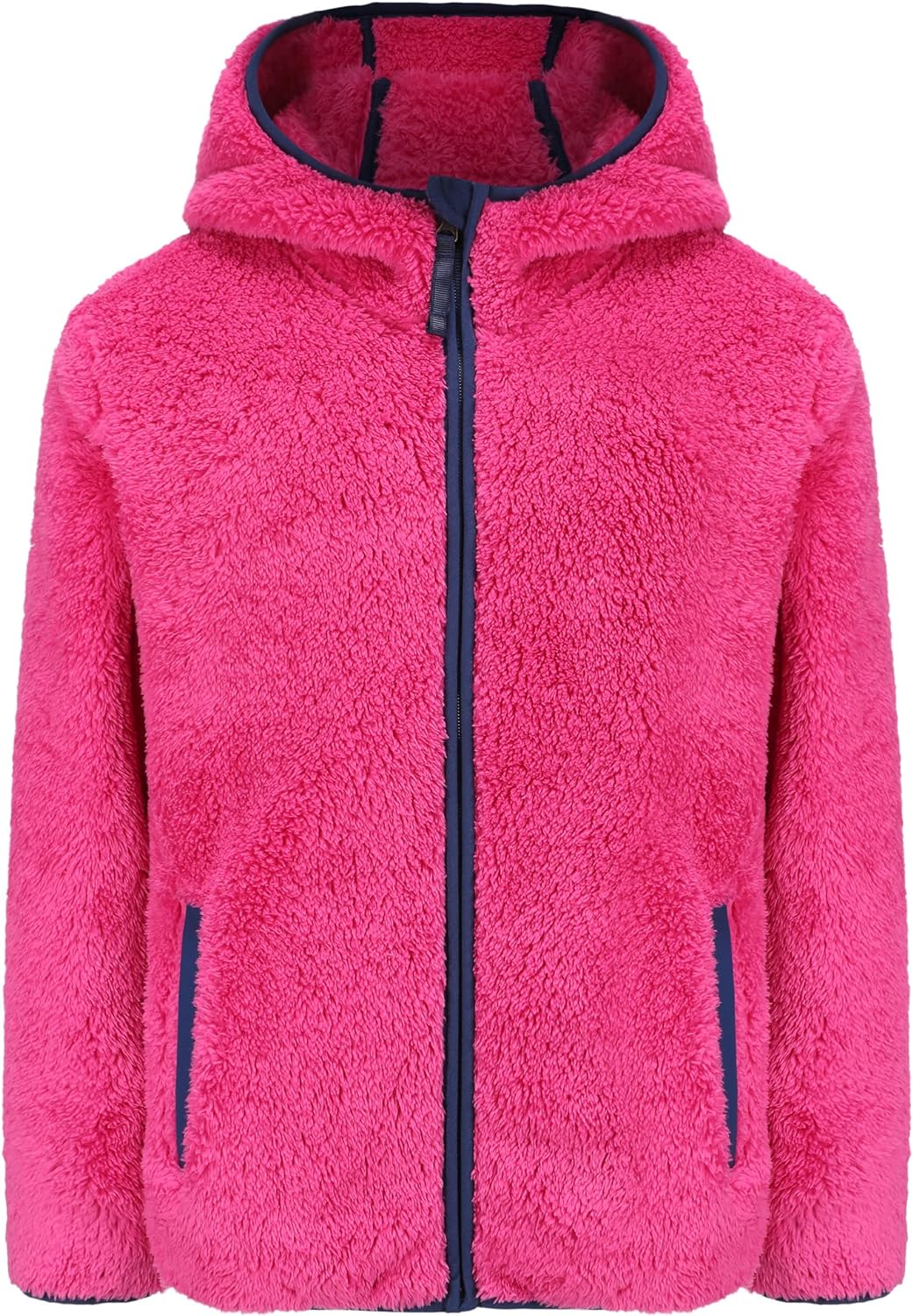 Girl's Jacket Kids Full Zip Ultra Soft Sherpa Fleece Hoodie Sweatshirt