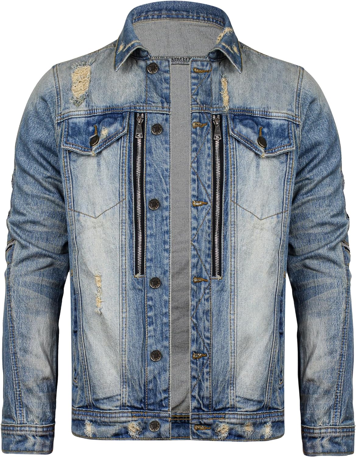 RAK Men's Denim Jacket With Detachable Hoodie Denim Jackets For Men Casual Outerwear