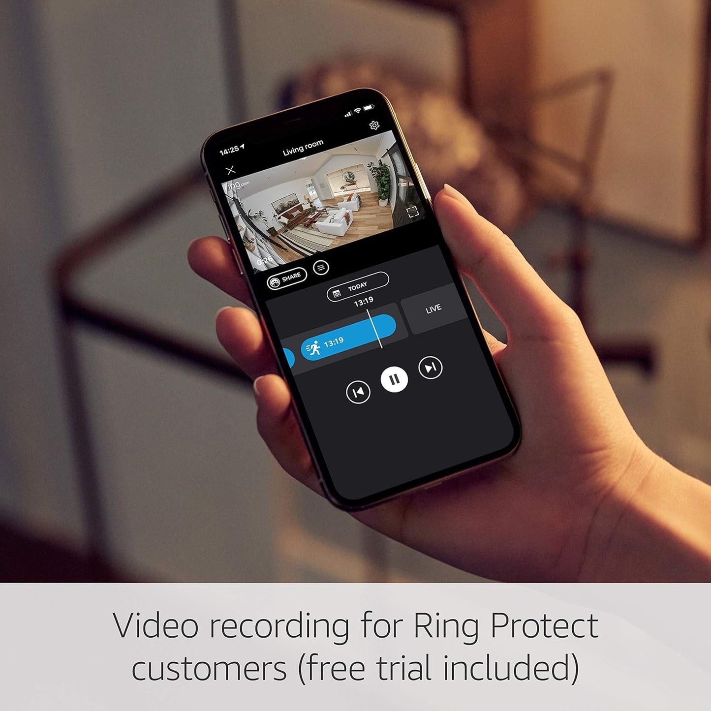 Ring Indoor Cam Plug-In by Amazon | Wi-Fi smart indoor home security camera, two-way talk, full HD live video motion detection, night vision | With 30-day free trial of Ring Protect Plan | Black