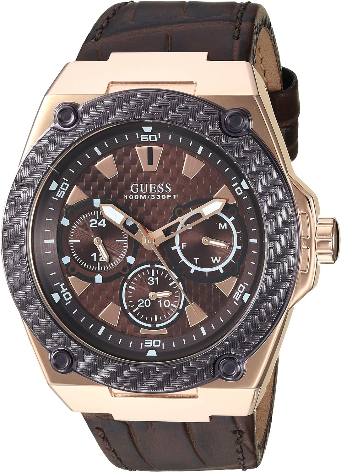 GUESS Men's Stainless Steel Casual Silicone Watch