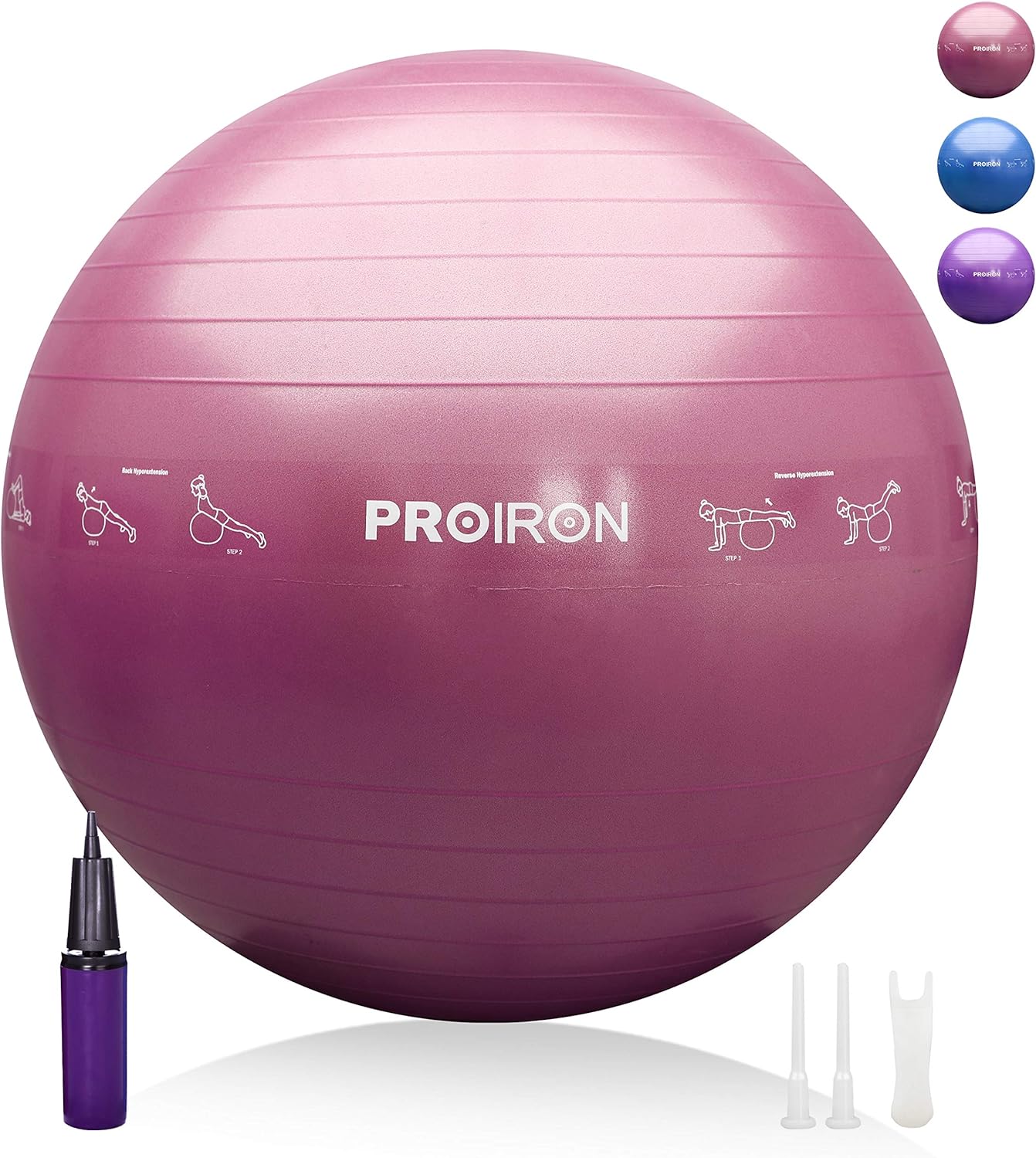 PROIRON Yoga Ball Anti-Burst Exercise Ball Chair with Quick Pump Slip Resistant Gym Ball Supports 500KG Balance Ball for Pilates Yoga Birthing Pregnancy Stability Gym Workout Training