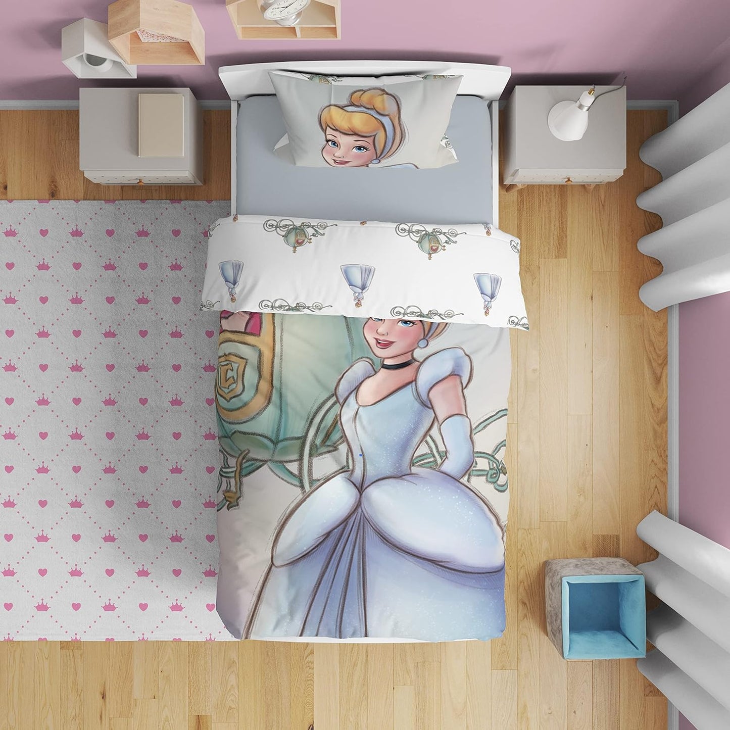 Trucare FZC Disney Frozen 2 Pcs Single Kids Bedding Set - Super Soft & Fade Resistant - Includes Reversible Comforter, & Pillow Sheet - Celebrate Disney 100th Anniversary in Style