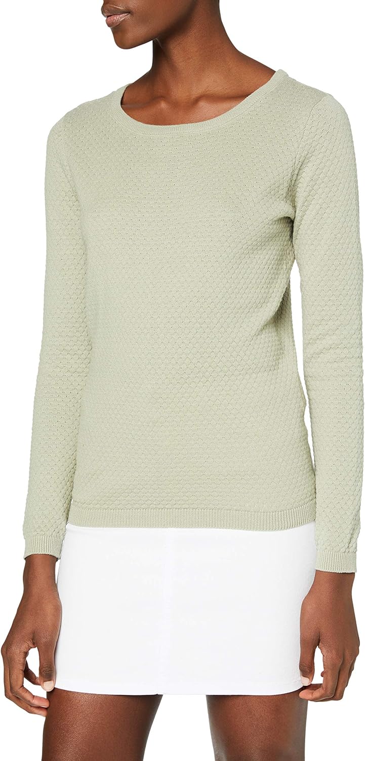 Vero Moda Women's Vmcare Structure Ls O-neck Blou Ga Noos Sweater