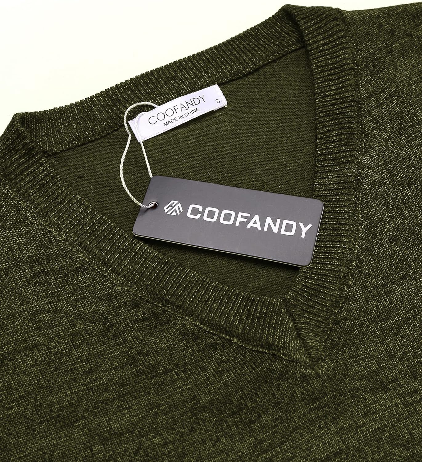 Coofandy Men Casual V Neck Sweater Ribbed Knit Slim Fit Long Sleeve Pullover Top