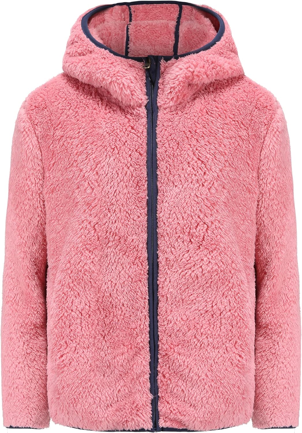 Girl's Jacket Kids Full Zip Ultra Soft Sherpa Fleece Hoodie Sweatshirt