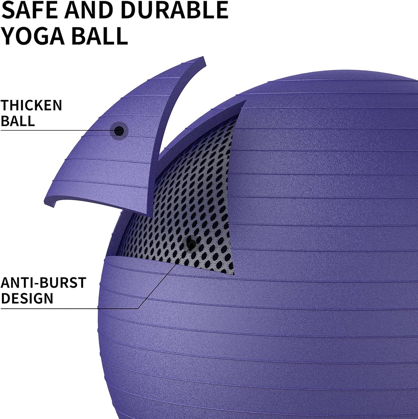 PROIRON Yoga Ball Anti-Burst Exercise Ball Chair with Quick Pump Slip Resistant Gym Ball Supports 500KG Balance Ball for Pilates Yoga Birthing Pregnancy Stability Gym Workout Training