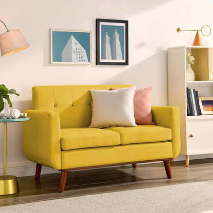 ECLYL Double Sofa,Modern Decor Love Seat Couches for Living Room Simple and Atmospheric,Love Seats Furniture, Solid and Easy to Install Small Couch for Bedroom (Yellow)