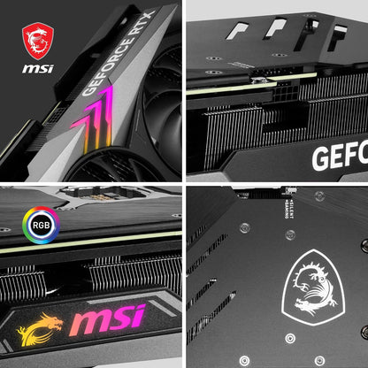 MSI GeForce RTX 4070 GAMING X TRIO 12G Graphics Card - RTX 4070 GPU, 12GB GDDR6X (21Gbps/192-bit), PCIe 4.0 - TRI FROZR 3 (3 x TORX Fan 5.0), RGB - HDMI 2.1, DisplayPort 1.4a