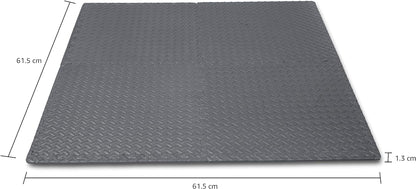 Amazon Basics Foam Interlocking Exercise Gym Floor Mat Tiles - Pack of 6, 24 x 24 x .5 Inches