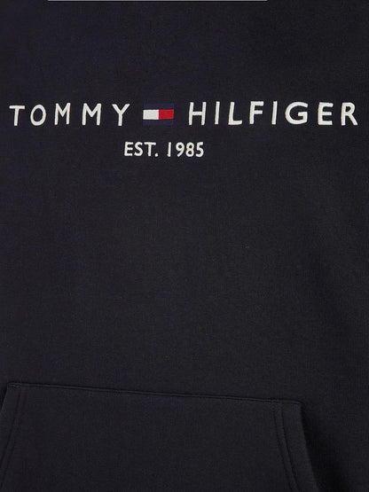 Tommy Hilfiger Mens Embroidered Brand Logo Kangaroo Pocket Hoodie Long Sleeves Sweatshirt