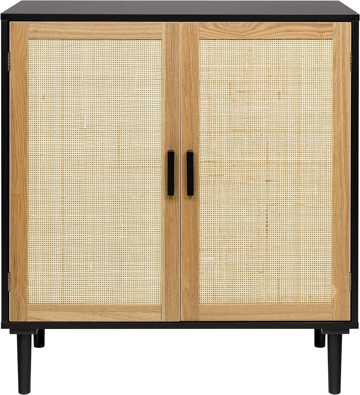 Finnhomy Sideboard Buffet Kitchen Storage Cabinet with Rattan Decorated Doors, Dining Room, Hallway, Cupboard Console Table, Liquor / Accent Cabinet, 31.5X 15.8X 34.6 Inches, Natural